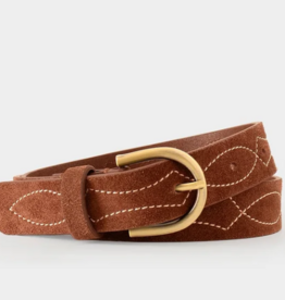 XIRENA LAREDO BELT MAHOGANY