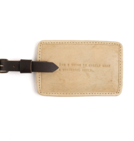 Sugarboo And I Think To Myself Leather Luggage Tag - Honey
