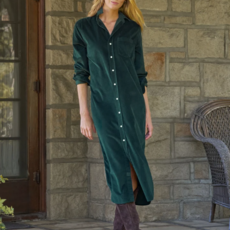Frank & Eileen RORY Maxi Shirtdress Italian Cord Peacock