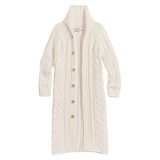 Frank & Eileen Cotswolds Cable Knit Coat Ivory