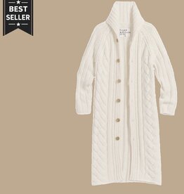 Frank & Eileen Cotswolds Cable Knit Coat Ivory