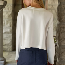 Frank & Eileen Jackie Sweatshirt Cardigan Vintage White