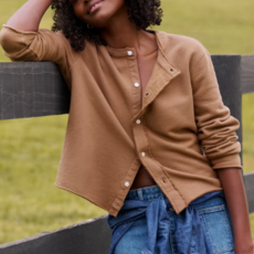 Frank & Eileen Jackie Sweatshirt Cardigan Camel
