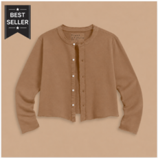 Frank & Eileen Jackie Sweatshirt Cardigan Camel