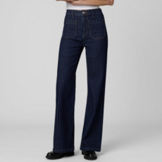 Joe's Jeans THE MIA PATCH POCKET HIGH RISE WIDE LEG INDIGO STRIPE