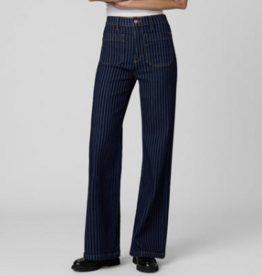 Joe's Jeans THE MIA PATCH POCKET HIGH RISE WIDE LEG INDIGO STRIPE