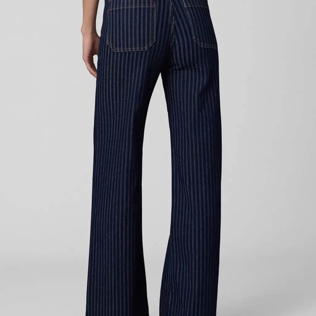 Joe's Jeans THE MIA PATCH POCKET HIGH RISE WIDE LEG INDIGO STRIPE