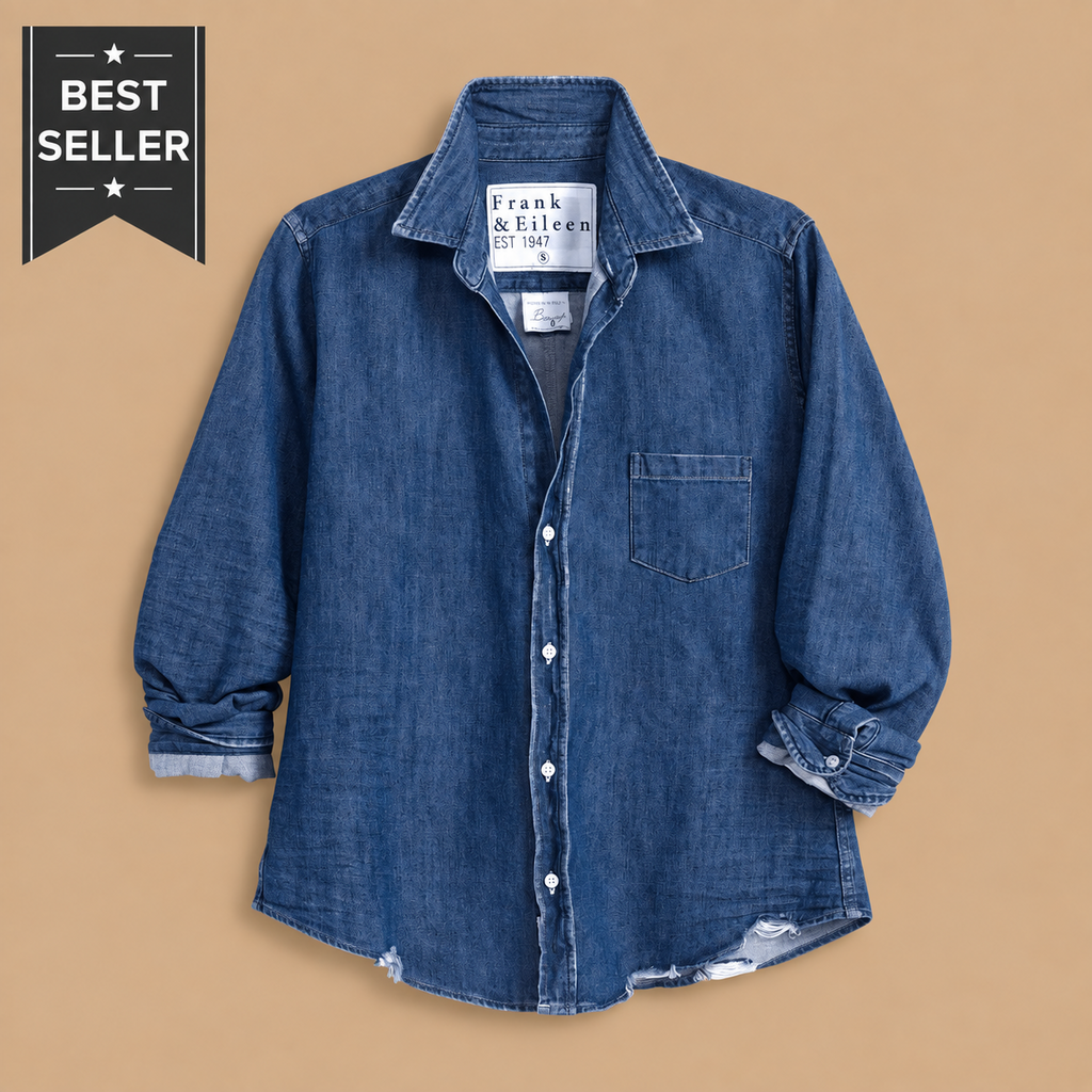 Frank & Eileen BARRY Distressed Indigo Washed Denim