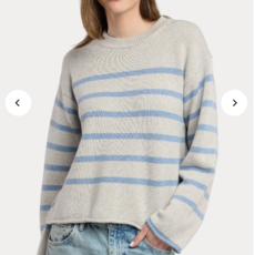 Velvet LUCIA Heather Grey Striped Sweater