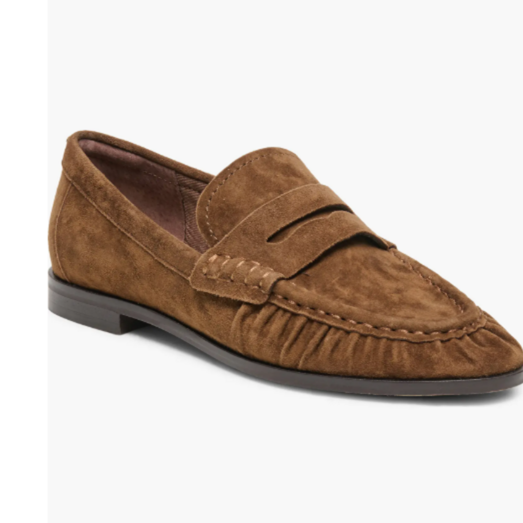 BAXEN PENNY LOAFTER CHESTNUT SUEDE AS SIZED