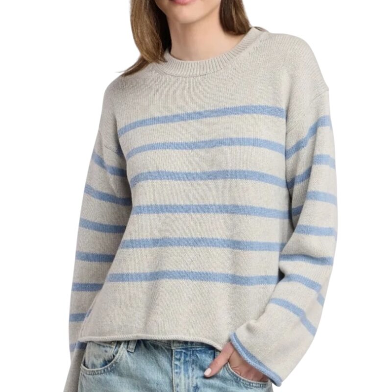 Velvet LUCIA Heather Grey Striped Sweater