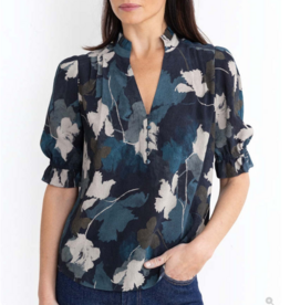 Go Silk GO EVERMORE BLOUSE PRINTED MID MOON FLOAL
