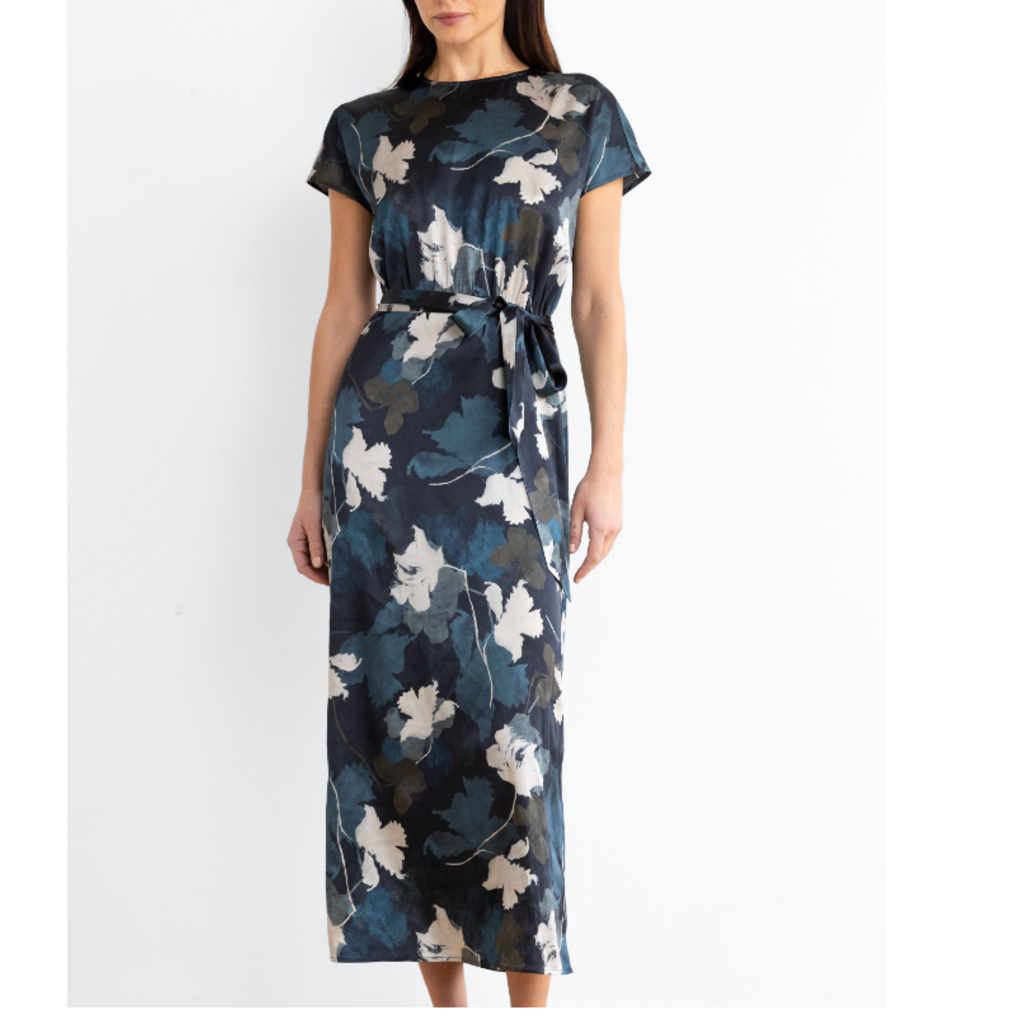 Go Silk GO SLOUCH DRESS PRINTED MID MOON FLOAL