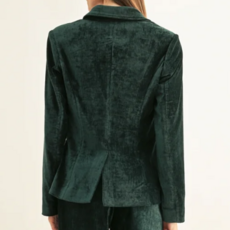ADELYN RAE MICAH TEXTURED VELVET BLAZER HUNTER GREEN