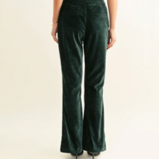 ADELYN RAE BROOK BOOTS CUT TEXTURED VELVET PANTS HUNTER GREEN
