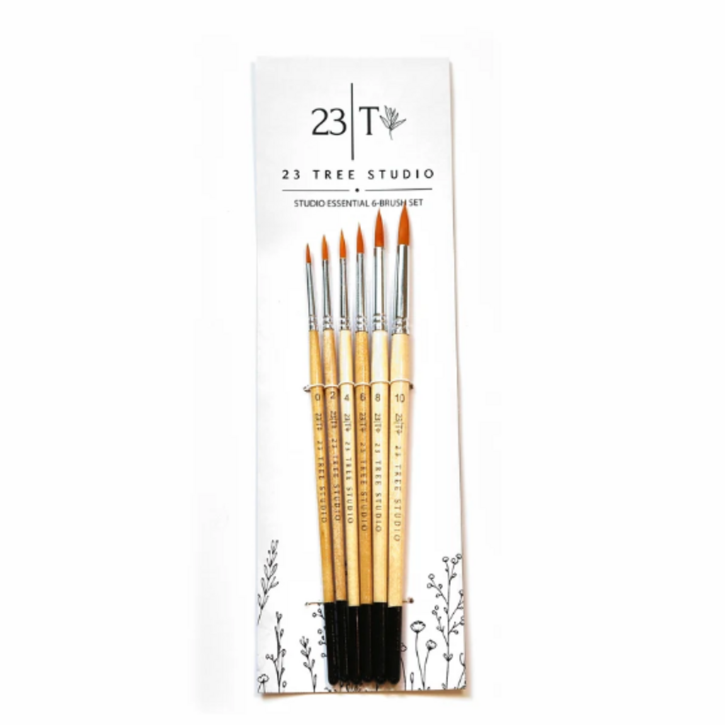23 TREE STUDIO Studio Essential 6-Piece Round Watercolor Brush Set