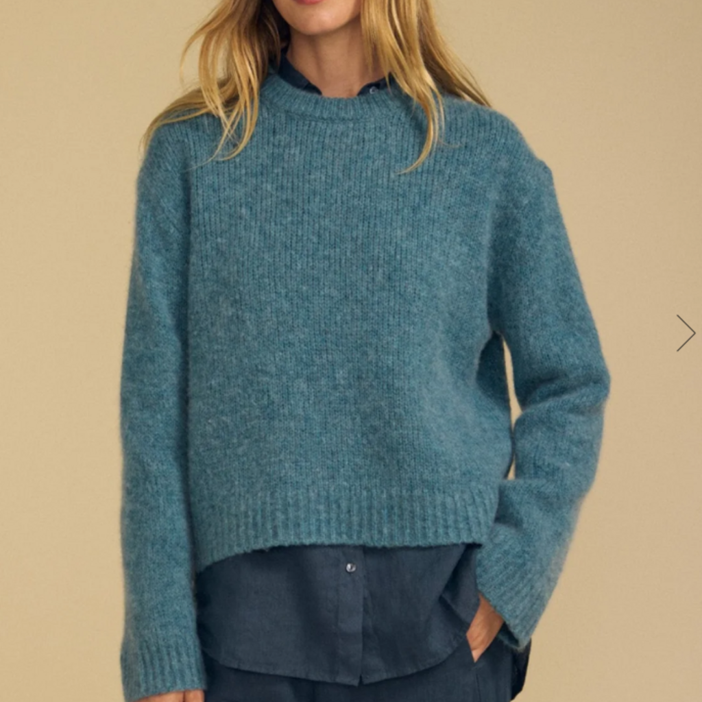 Velvet JUNE TEAL CASHMERE BLEND PULLOVER