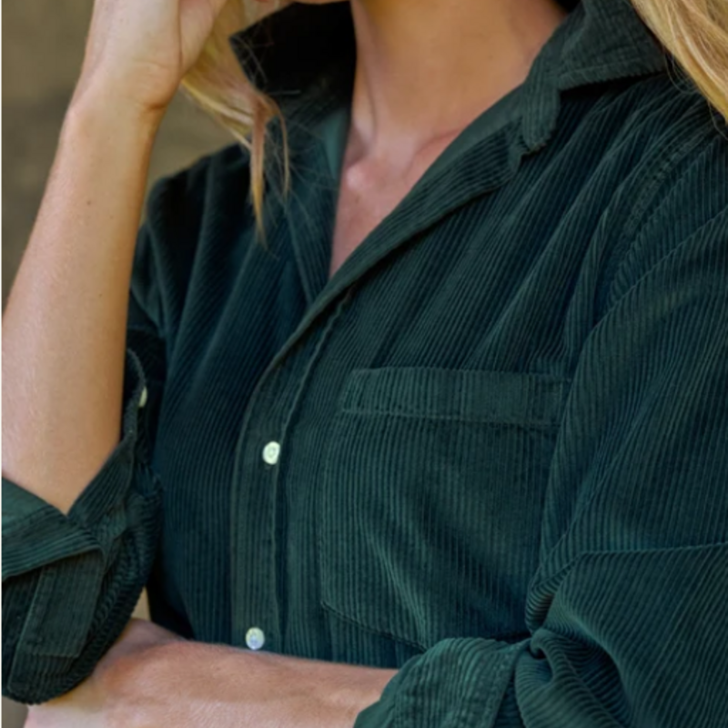 Frank & Eileen RORY Maxi Shirtdress Italian Cord Peacock