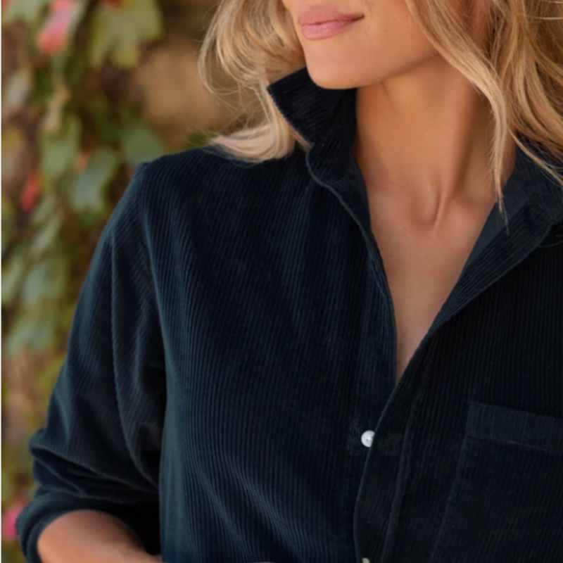 Frank & Eileen RORY Maxi Shirtdress Italian Classic Navy