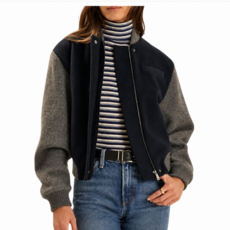FAVORITE DAUGHTER THE STUDIO BOMBER NAVY GREY