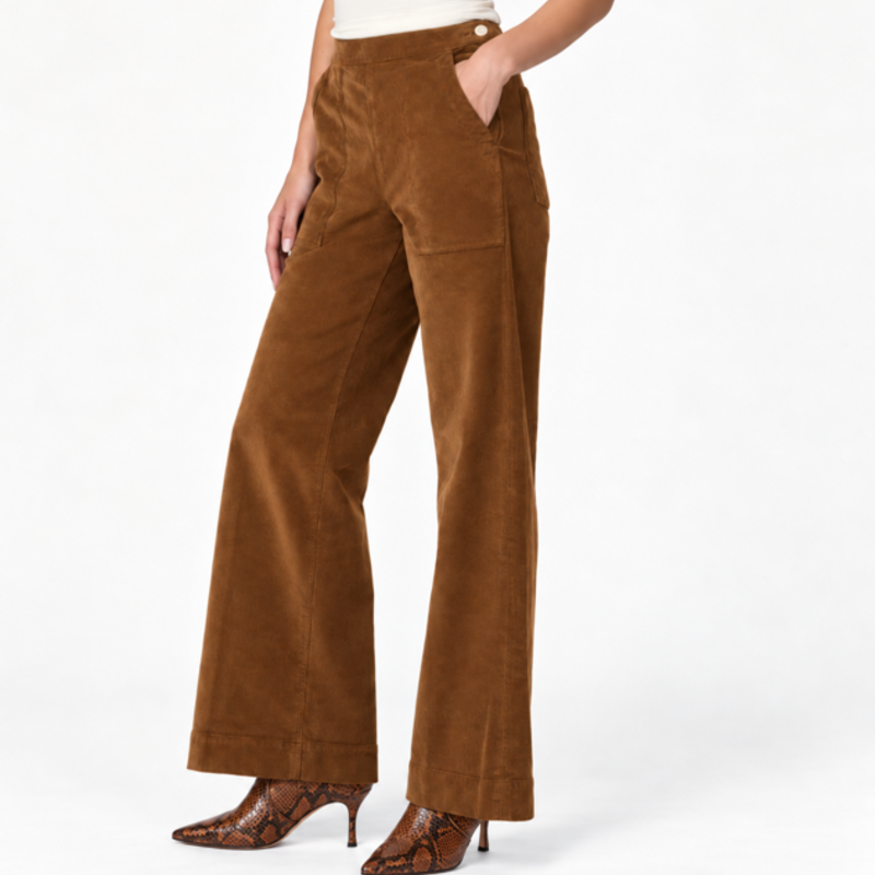 Joe's Jeans THE CORDUROY SIDE ZIP WIDE LEG BRONZE BROWN