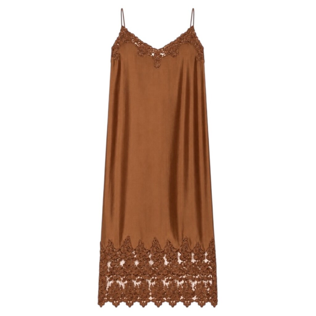 The Great 100% SILK THE LEGACY DRESS CHOCOLATE