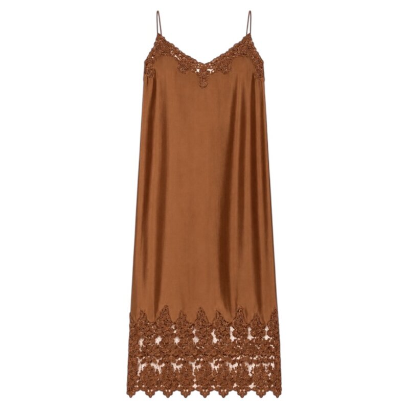 The Great 100% SILK THE LEGACY DRESS CHOCOLATE
