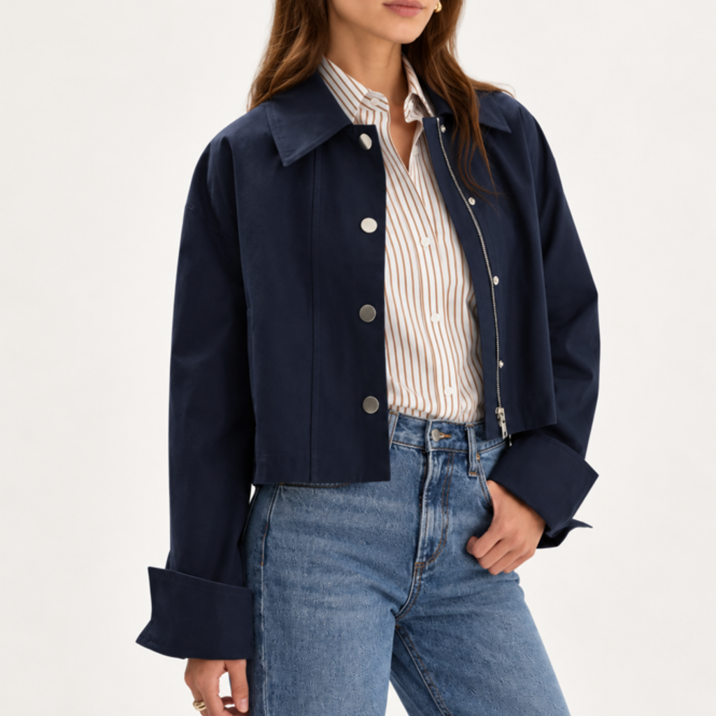 FAVORITE DAUGHTER THE RUE CROPPED TRENCH NAVY