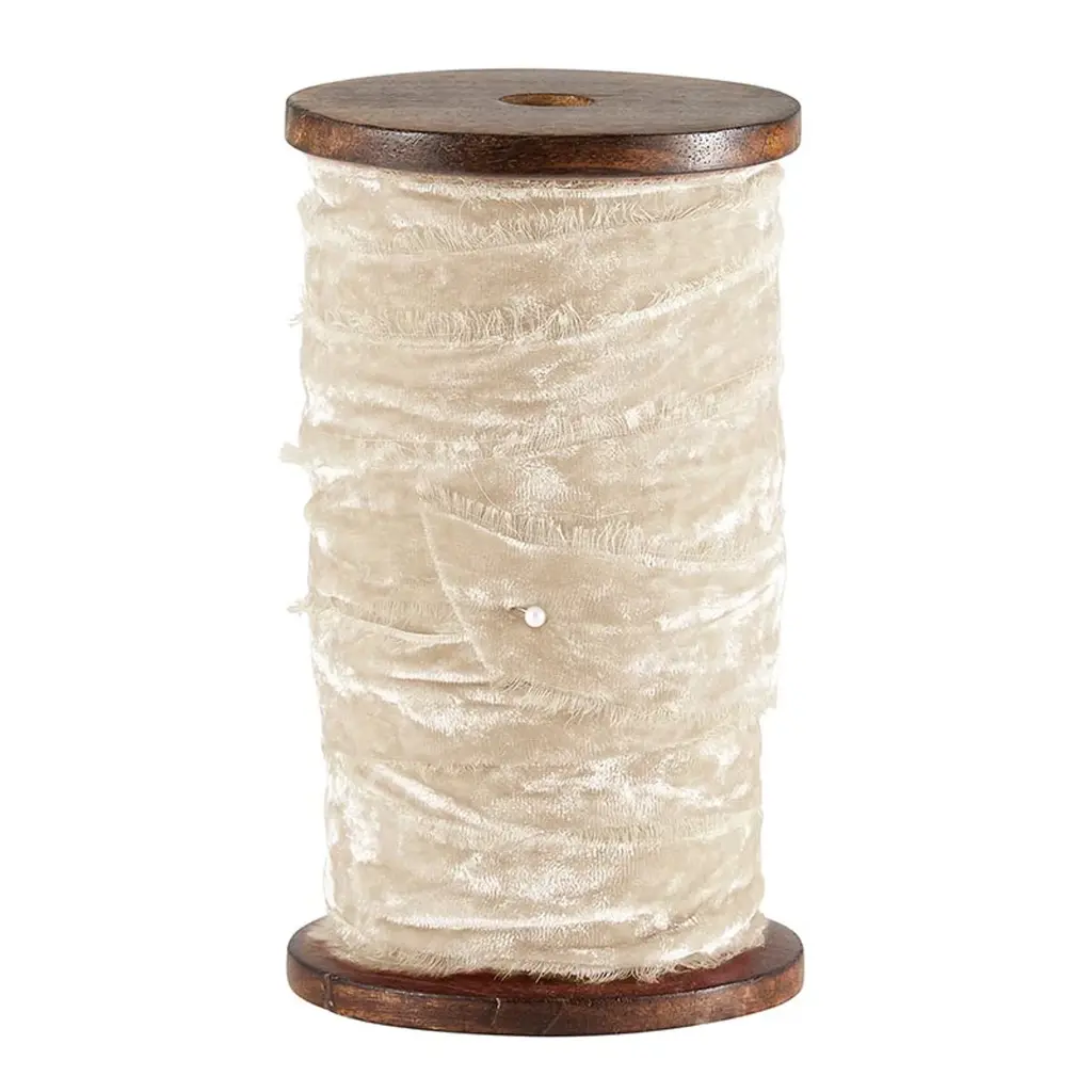 Santa Barbara Design Studio Ivory Frayed Velvet Ribbon