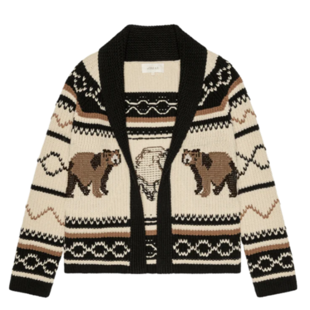 The Great THE BEAR LODGE CARDIGAN BLACK