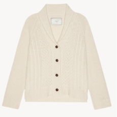 The Great THE CASHMERE CABLE LODGE CARDI CREAM