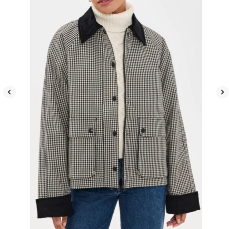 Good American THE HERITAGE JACKET BLACK CHECK