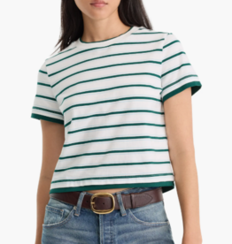 Good American THE LAYERED TEE FOREST MULTI STRIPE