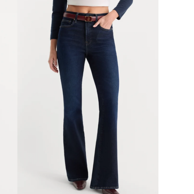 Good American SOFT TECH GOOD LEGS FLARE JEANS INDIGO