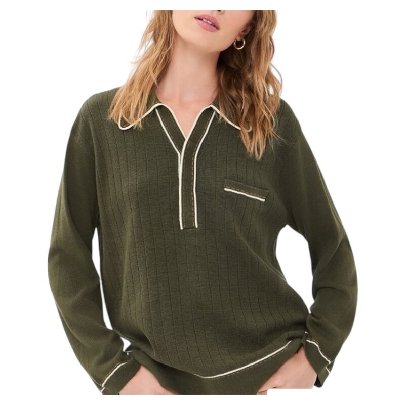 The Great THE MENSWEAR TIPPING POLO OLIVE