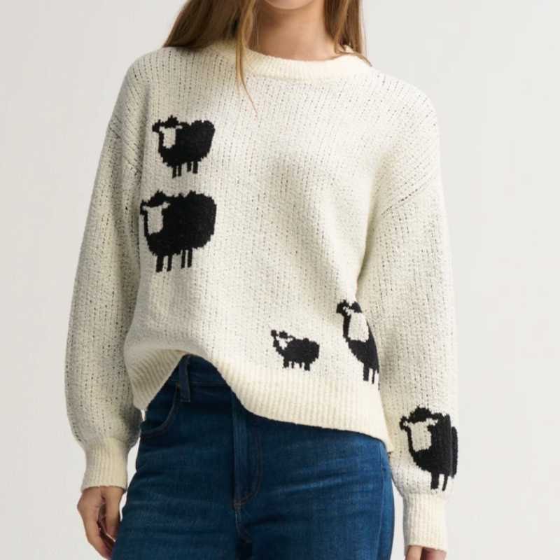 Margaret O'Leary USHEEP JUMPER BLACK/IVORY