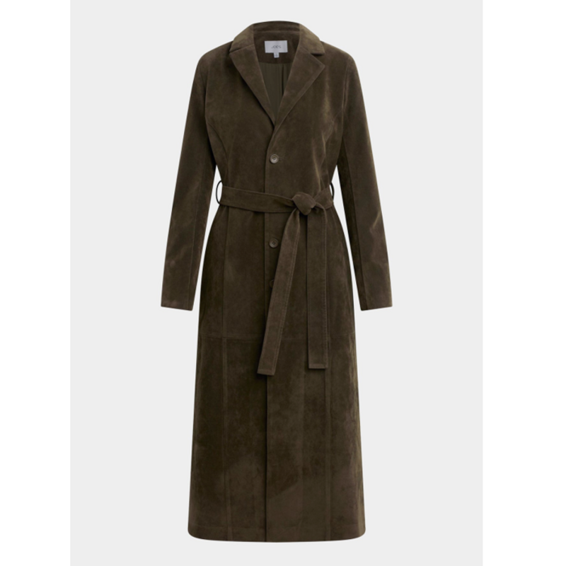 Joe's Jeans THE VEGAN SUEDE LONG COAT OLIVE