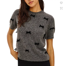 Rails MICHELLE SWEATER CHARCOAL VELVET BOWS