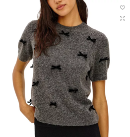 Rails MICHELLE SWEATER CHARCOAL VELVET BOWS