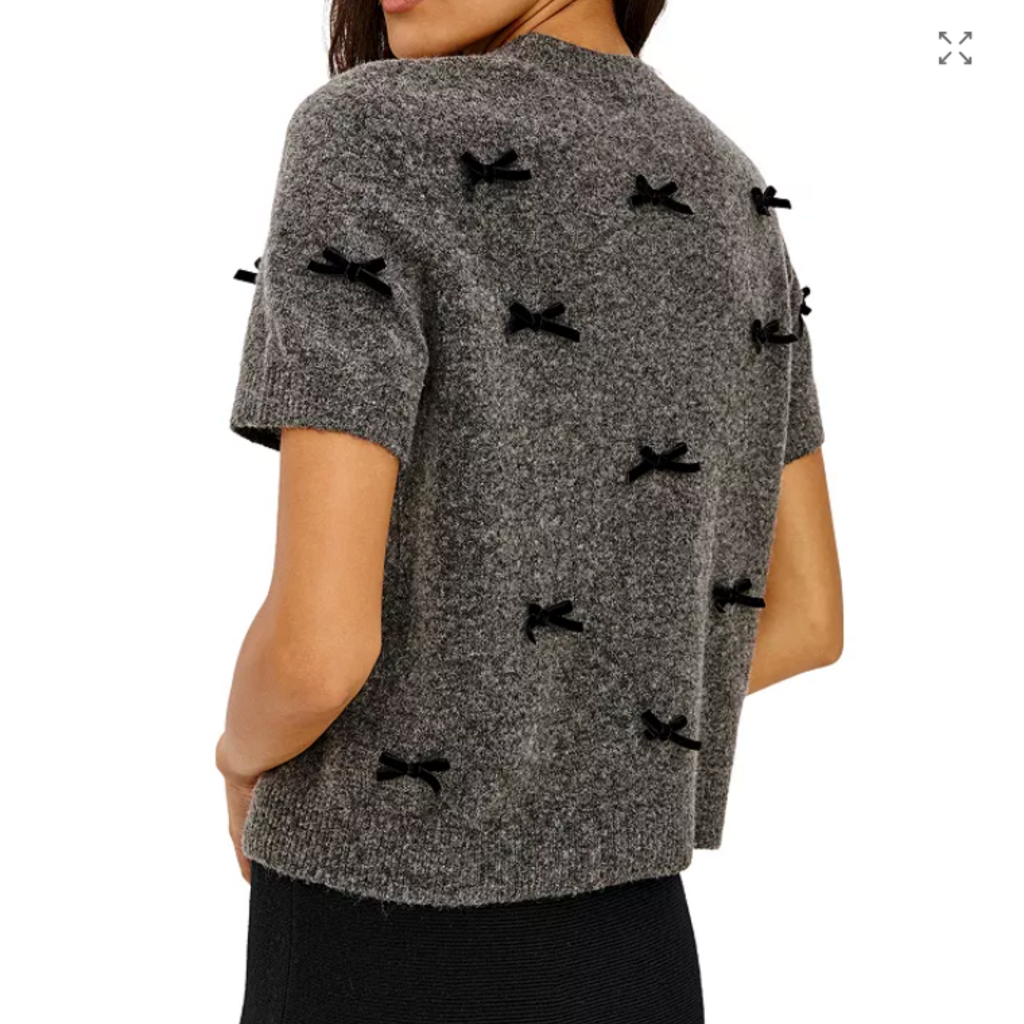 Rails MICHELLE SWEATER CHARCOAL VELVET BOWS