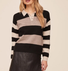 MIXED STRIPE POLO MOON & STONE