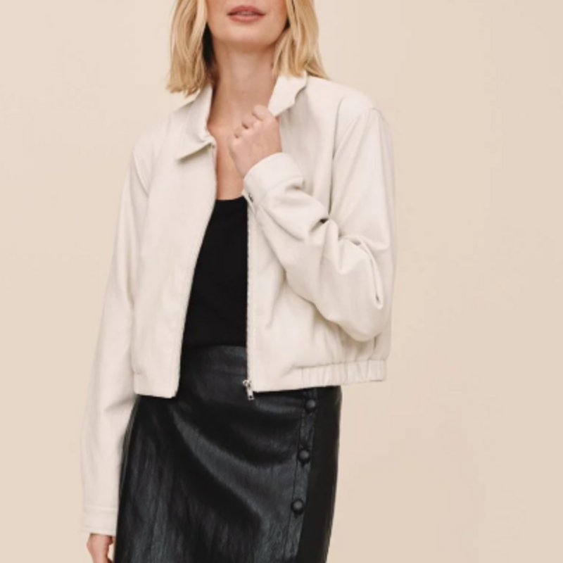 CROP BOMBER JACKET WINTER WHITE