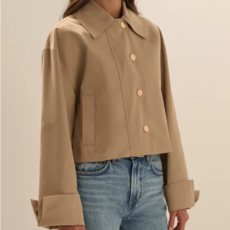 FAVORITE DAUGHTER THE RUE CROPPED TRENCH KHAKI