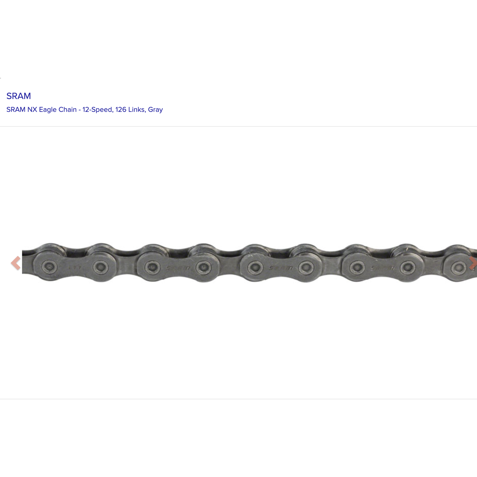 SRAM SRAM NX Eagle Chain - 12-Speed, 126 Links, Gray