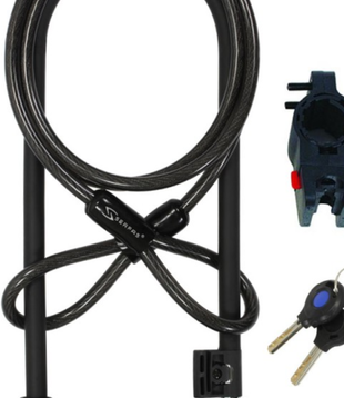 290MM U-LOCK W/CABLE AND BRACKET (SERFAS)