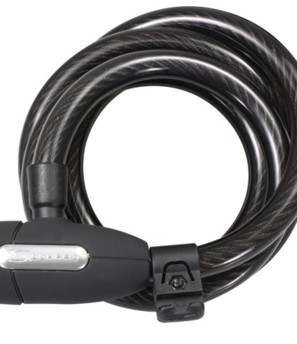 SERFAS KL-15 15MM KEYED & COILED LOCK/W BRACKET  (SERFAS)