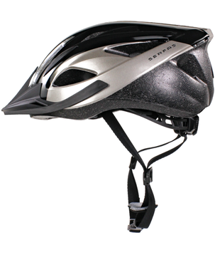 HELMET HT-204BKSL KARV GLOSS BLK/SLV LG/XLG   (SERFAS)