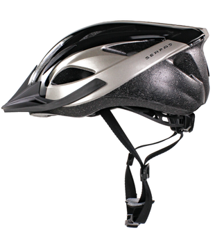 HELMET HT-200BKSL KARV GLOSS BLK/SLV SM/MD    (SERFAS)