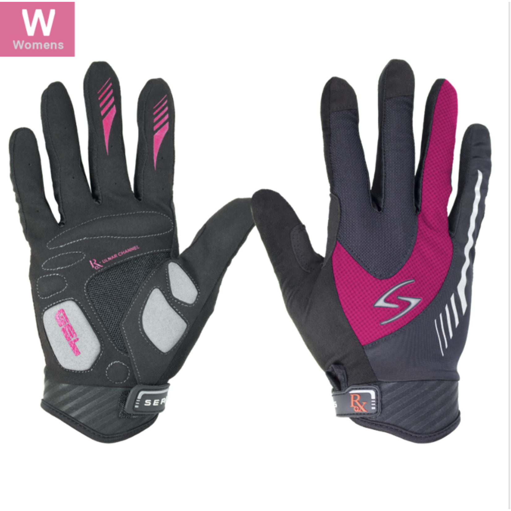 SERFAS RLW-PK-4 Womens Long Finger Gloves PInk LG