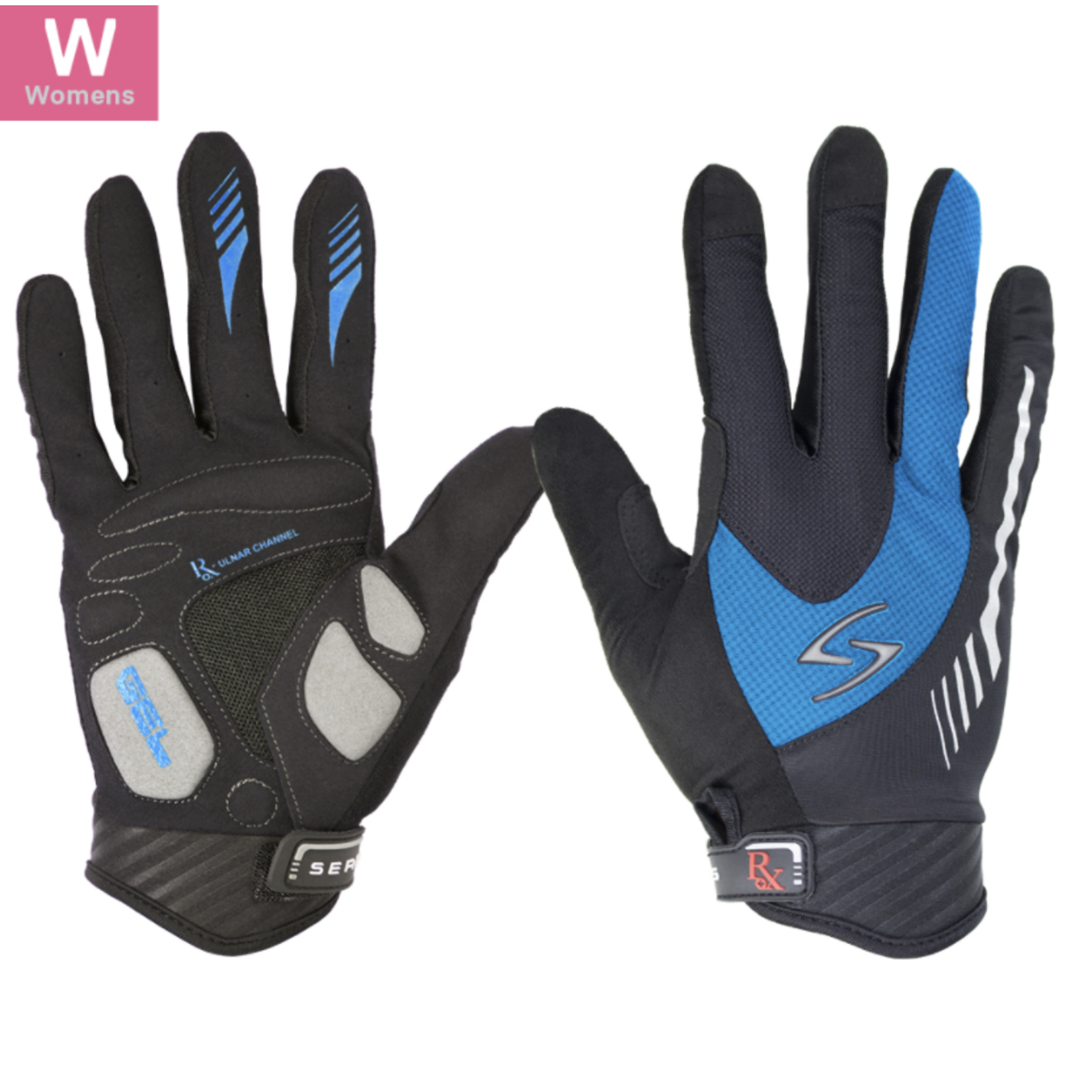 SERFAS RLW-BL-3 Womes Long Finer Gloves Blue MD